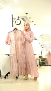 REALPICT COD PREMIUM GAMIS PESTA 2 IN 1 INNER + OUTER BAHAN CERUTY MIX BRUKAT IMPORT LD 110 PB 140 TERBARU TERMURAH BEST SELLER TANGAN PERTAMA KONVEKSI CASUAL