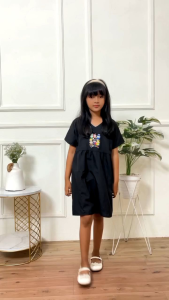dress anak perempuan dress labubu lengkap celana pendek dalaman