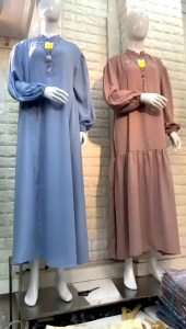 Beena Basic: Gamis Harian Polos Simple Kasual Kualitas Premium