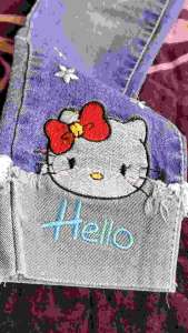 CELANA JEANS CEWEK HELLO KITTY BORDIR PANJANG
