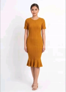 Brianna midi dress made of bark crepe fabric midi dress with short sleeves comfortable and slightly stretchable made for all occasions