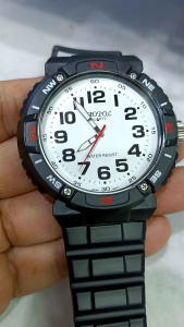 JAM Tangan AOPOL NO1702 Original Wateresis Tali Raber Pria Diameter 46 mm Free Kotak Baterai Cadangan