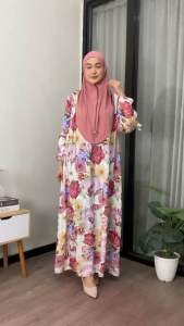Gamis Set Hijab Terbaru 2025 Gamis Dewasa Terbaru Lebaran 2025 Bahan Rayon Premium Dress Lebaran Terbaru 2025