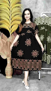 Baju Daster Wanita Batik Lengan Pendek Bahan Rayon Adem Dan Lembut Kekinian