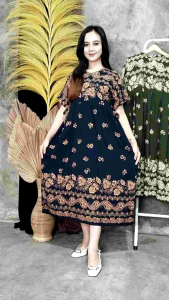 Baju Daster Wanita Batik Lengan Pendek Bahan Rayon Adem Dan Lembut Kekinian