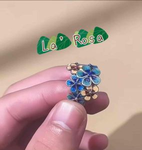 Nhẫn Men Cloisonnest Phong Cách Thủy Triều Quốc Gia Hoa Nở Nộ Nữ Quý Phái Cổ Điển /