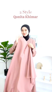 Qanita Khimar by Azmeela Aksen Serut di bahu