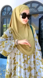 Gamis Set Hijab Terbaru LAVANYA Gamis Set Hijab Bergo Spandek Premium Gamis Wanita Dewasa Jumbo Standar Busui Plus Bergo Premium