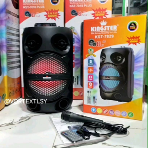 KINGSTER KST-7829 PORTABLE KARAOKE BLUETOOTH SPEAKER w/ WIRED MICROPHONE & RGB LED LOUD AUDIO BT READY FOR SMARTPHONE