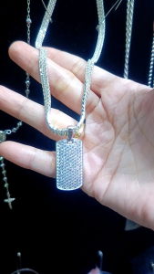 Silver 925 icy full stone design necklace