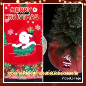(NEW) ALAS POHON NATAL BAHAN FLANEL DAN BLUDRU IMPORT PREMIUM / ALAS PENUTUP KAKI NATAL / KARPET NATAL SANTA CLAUS / HIASAN POHON NATAL / CHRISTMAS TREE BASE COVER SANTA CLAUS / TCF8340