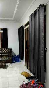 Gorden BlackOut Polos Import500/gr Pool Bahan 6 8 9 10 12gelembungTinggi 3 meter