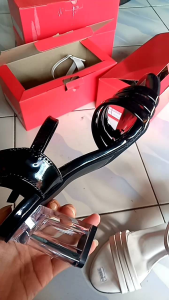 SANDAL HEELS KOKOP TALI BAN 03 HAK KACA