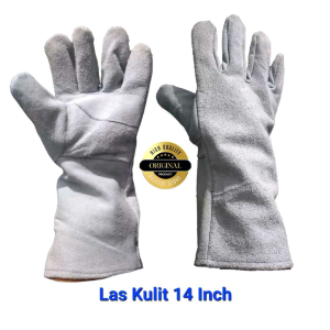 Welding Gloves Sarung Tangan Las Panjang 14inch Bahan Kulit Krem
