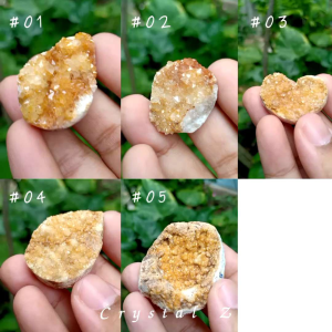 ควอตซ์  ซิทริน Citrine Quartz #cluster ผลึกธรรมชาติ✨ตัดทรงกลมแบน ทรงหัวใจ ผลึกสีเหลือง