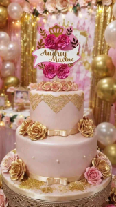 Princess Floral Name Cake Topper