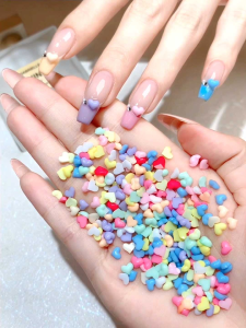 Túi phụ kiện trang trí móng tay hình trái tim mix màu / trái tim trắng xà cừ / trái tim KL