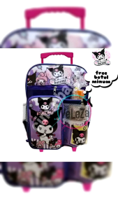 TAS RANSEL TROLI ANAK TAS DORONG ANAK SANRIO KUROMI CINNAMOROLL MELODY GRATIS BOTOL MINUM TAS ANAK