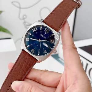 ĐỒNG HỒ NAM CHÍNH HÃNG SEIKO SNKN37 Automatic Recraft Blue Dial Brown Leather For Men