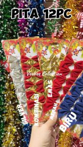 Pita natal bludru kilap silver/ velvet ribbon/ornaments christmas tree/ hiasan pohon natal