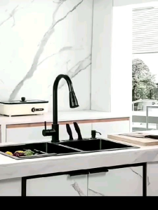 KITCHEN SINK 8245 BLACK JKM SERIES LENGKAP KRAN/BCP STAINLESS BLACK MODEL ONAN/BAK CUCI PIRING 2 LUBANG/ WASTAFEL TEMPAT CUCI PIRING