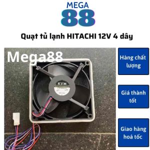 Quạt tủ lạnh Hitachi 12v 4 dây kích thước 12.5 x 12.5 - quạt gió tủ lạnh hitachi 12v 4 dây