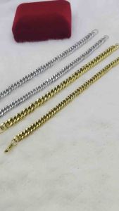 Stainless Gold cuban square Bracelet For Men Adult 20cm