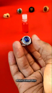 Cincin batu akik pria ring titanium mstka hafadzoh telepati blue sapphire