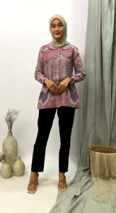 ATASAN BATIK WANITA MODERN BAJU BATIK KANTOR WANITA BATIK NEW BLUS SERAGAMAN