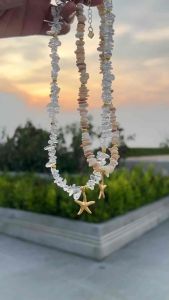 หินแตกสีธรรมชาติแต่งจี้ปลาดาว รุ่นยอดฮิตอีกแบบของร้าน