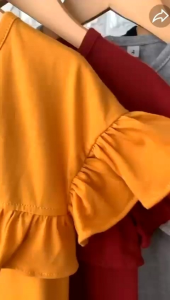 Daster Anak Rufel Polos Smilee Warna Fanta Size 1-5Tahun