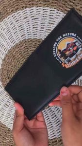 TIMMERMAN Dompet Pria Koin Ritsleting Kulit PU Dua Kali Lipat