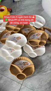 Khay Cơm 4 ngăn hình Sò nhựa Việt Nhật 5608 - Đĩa đựng đồ ăn hoa quả tiện lợi