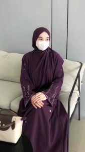 K-StyleThree | Abaya Kanaya Wanita Terbaru 2025 Bahan Ceruty Babydoll Full Furring Model Timbul Garis Garis Mix Payet Varian Warna Lengkap