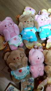 พร้อมส่ง❤️พวงกุญแจ น้องหมีเนย อะไหล่ปั๊ม มีกระดิ่ง ป้ายครบ มีหลายแบบ