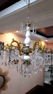 lampu hias cabang minimalis modern ruang tamu / lampu gantung cabang kristal liontin