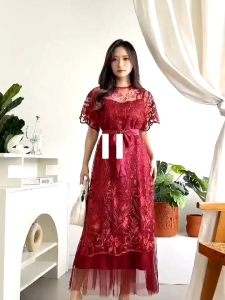 Gaun Kondangan Elegan Wanita: 2-in-1 Korea Style