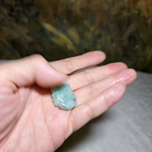 Type A Jadeite light green Chinese Zodiac Snake pendant (free necklace cord) 翡翠飘绿生肖蛇吊坠(送項链绳) #6