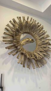 กระจกไม้ เถาวัลย์ ขนาดรัศมี 100 cm. ส่งพร้อมกระจก กระจกวินเทจ กระจกแต่งบ้าน ทำจากไม้เถาวัลย์ แห้งสนิท ลงน้ำยากันแมลง มีประกันการจัดส่ง แพคส่งอย่างดี