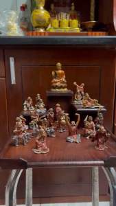 Combo Tượng Phật tổ cùng 18 vị La hán bằng đồng  nguyên chất