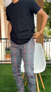 BAPIN Celana Tartan Pria - Celana Panjang Garis Garis Size S-XXL Degom