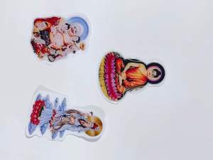 Tem nổi hình Phật thích ca quan thế âm và phật di lạc dán trang trí