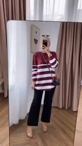 ALMAHYRA - ATASAN TERLARIS SALUR NEW 2024 CATTON COMBED 24S KOMBINASI POLOS Wanita Baju Kaos Panjang Hitam Oversize Putih Dewasa T-Shirt Motif Cewek Top