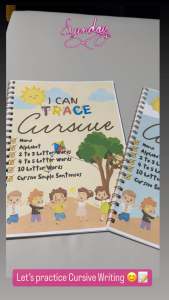 CURSIVE TRACING WORKSHEET HIGH QUALITY PRINT FOR KIDS RING BINDED| 40 pages each workbook|giveaways