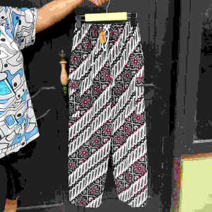 Celana Boim Panjang Batik Pria Wanita Khas Jogja Ukuran Dewasa || Celana Cargo Batik Cewek Cowok