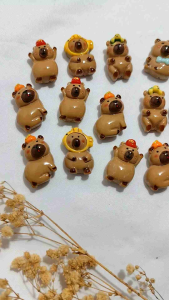 6pcs manik clay berlubang motif karakter capibara