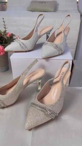 Promo - Sepatu Wanita Miss Bubble Heels 9 cm Hak Tinggi Glitter
