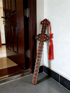 Five Emperor Coins Decorative Artifact with Red Tassel for Home Décor