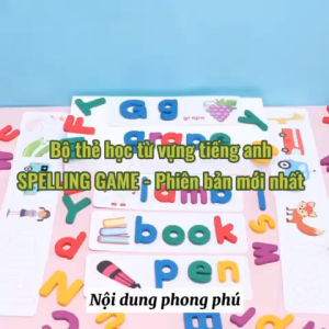 Bộ thẻ học tiếng anh bằng gỗ- Spelling Game. Đồ chơi phát triển trí tuệ cho trẻ em