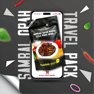 Sambal Opah Botol dan Travel Pack XL Sambal Penyet / Sambal Ikan Bilis Petai Cili Padi / Sambal Tempoyak / Sambal Daging Cili Pari / Sambal Ikan Masin Cili Padi / Sambal Paru Penyet Cili Padi / Sambal Ikan Bilis Cili Padi